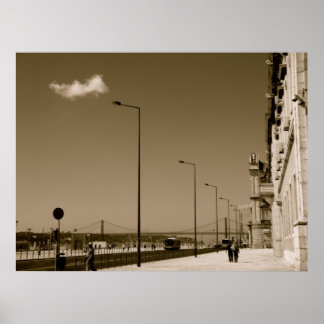 Affiches Classic rue de ville noire et blanche à Lisbonne