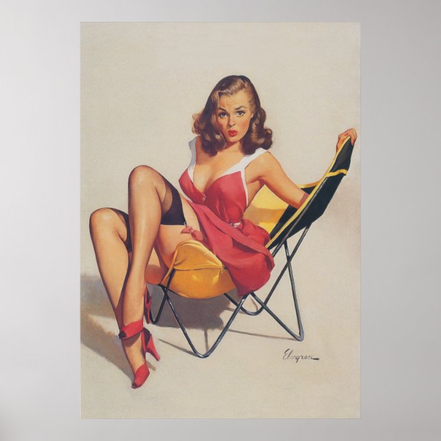 Affiches Classique années 1950 Vintage Pin Up Girl (Devant)