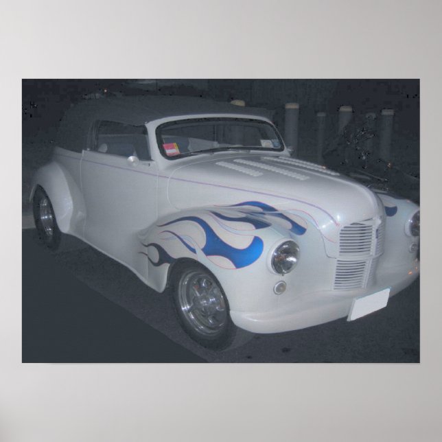 Affiches Classique blanc et bleu (Devant)