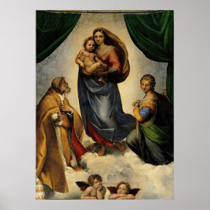 Affiches Classique de Raphael "Vierge Sixtine" (vers 1513)