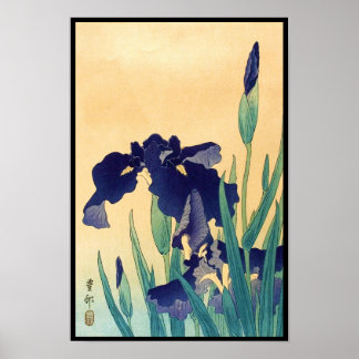 Affiches classique vintage japonais ukiyo-e violet irises a