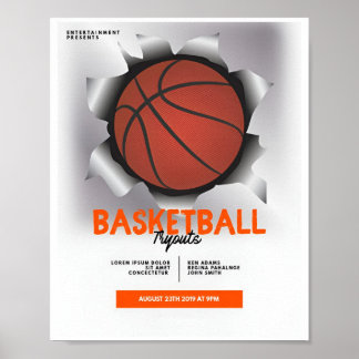 Affiches classiques de basketball de nuit