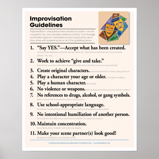 Affiches Classroom Improvisation Guidelines (Devant)