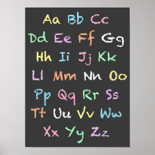 Affiches Classroom Pastel Alphabet Chalkboard