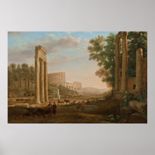 Affiches Claude Lorrain - Ruines du forum romain (Devant)