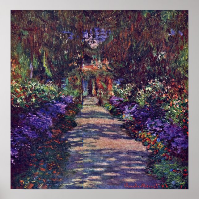Affiches Claude Monet - chemin de jardin (Devant)