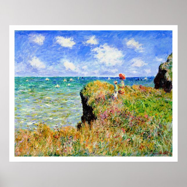 Affiches Claude Monet - Cliff Top Walk At Pourville - Impre (Devant)