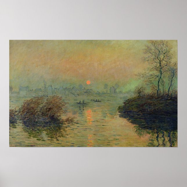 Affiches Claude Monet | Coucher de soleil sur la Seine (Devant)