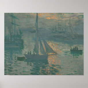 Affiches Claude Monet - coucher du soleil (marin)