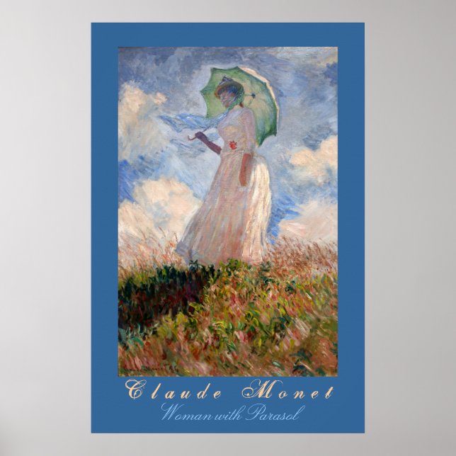 Affiches Claude Monet : Femme avec parasol (Devant)