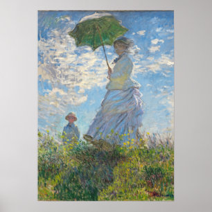 Affiches Claude Monet   Femme avec un parasol