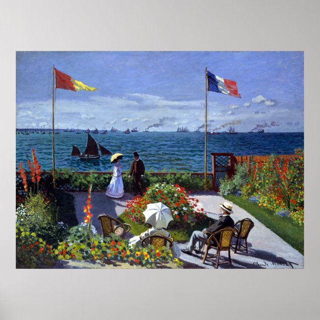 Affiches Claude Monet Garden à Sainte-Adresse (Devant)