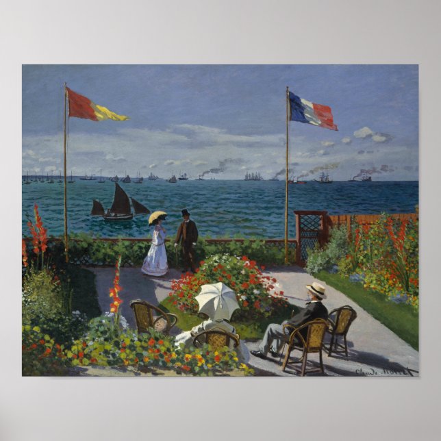 Affiches Claude Monet - Garden at Sainte-Adresse (Devant)