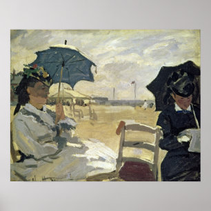 Affiches Claude Monet la plage chez Trouville, 1870
