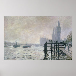 Affiches Claude Monet   La Tamise sous Westminster