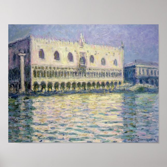 Affiches Claude Monet | Le Palais Ducal, Venise, 1908 (Devant)