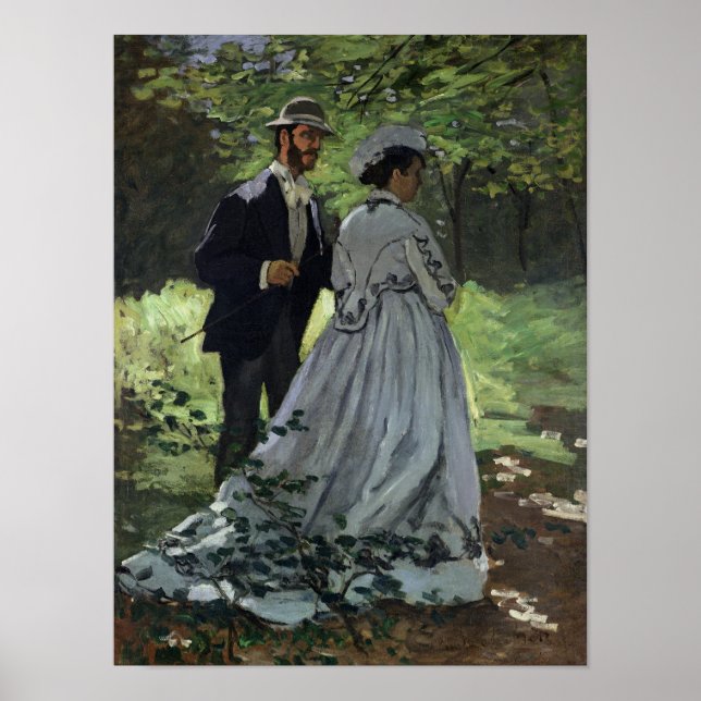 Affiches Claude Monet | Les Promeneurs, Bazille, Camille (Devant)