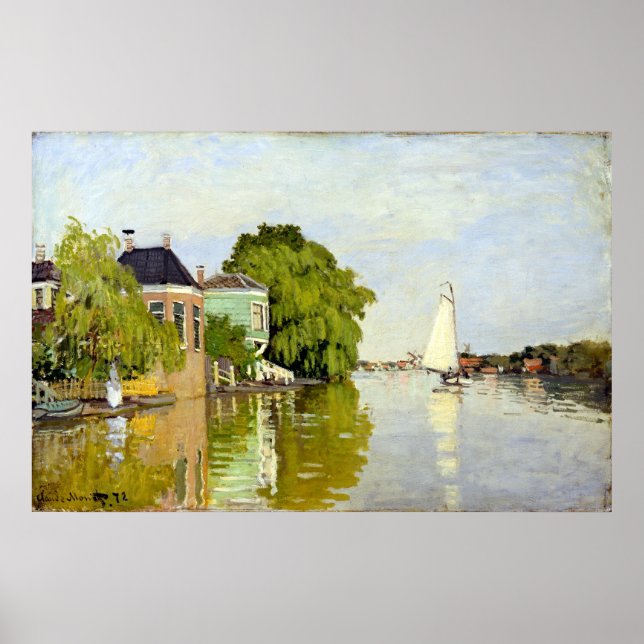Affiches Claude Monet Maisons sur l'Achterzaan (Devant)