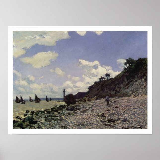 Affiches Claude Monet | Plage à Honfleur, 1864 (Devant)