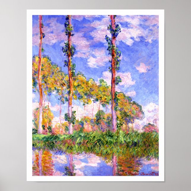 Affiches Claude Monet - Poplars au soleil (Devant)