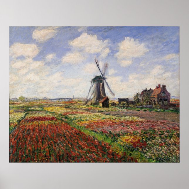 Affiches Claude Monet | Tulip Fields Rijnsburg Windmill (Devant)