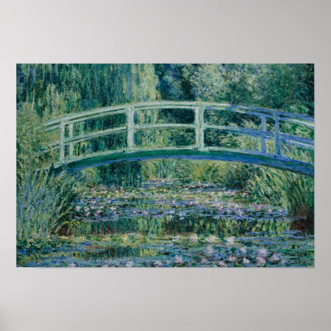 Affiches Claude Monet - Water Lilies et pont japonais (Devant)