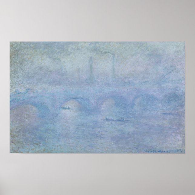 Affiches Claude Monet | Waterloo Bridge : Effet de la fosse (Devant)