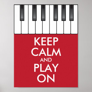 Affiches Clavier de piano personnalisé KEEP CALM et CONTINU