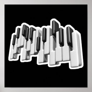 Affiches clavier piano touches design