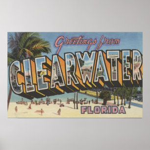 Affiches Clearwater, Floride - Grandes Lettres Scènes 2