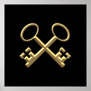 Affiches Clés de St Peter en or "3D"