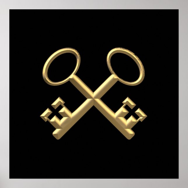 Affiches Clés de St Peter en or "3D" (Devant)