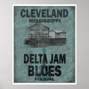 Affiches Cleveland Mississippi Delta Jam Blues Guitar