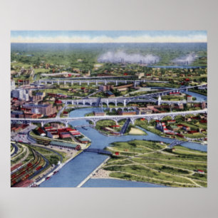 Affiches Cleveland Ohio Birdseye