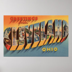 Affiches Cleveland, Ohio - Scènes de grandes lettres 2