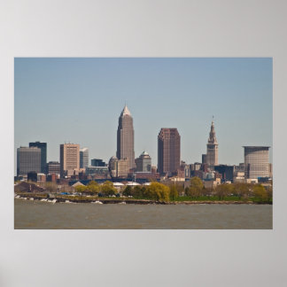 Affiches Cleveland Skyline au printemps