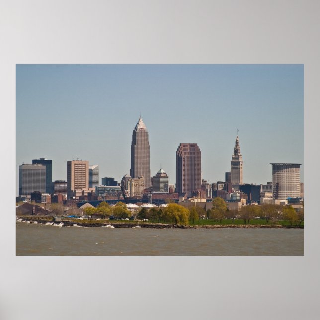 Affiches Cleveland Skyline au printemps (Devant)