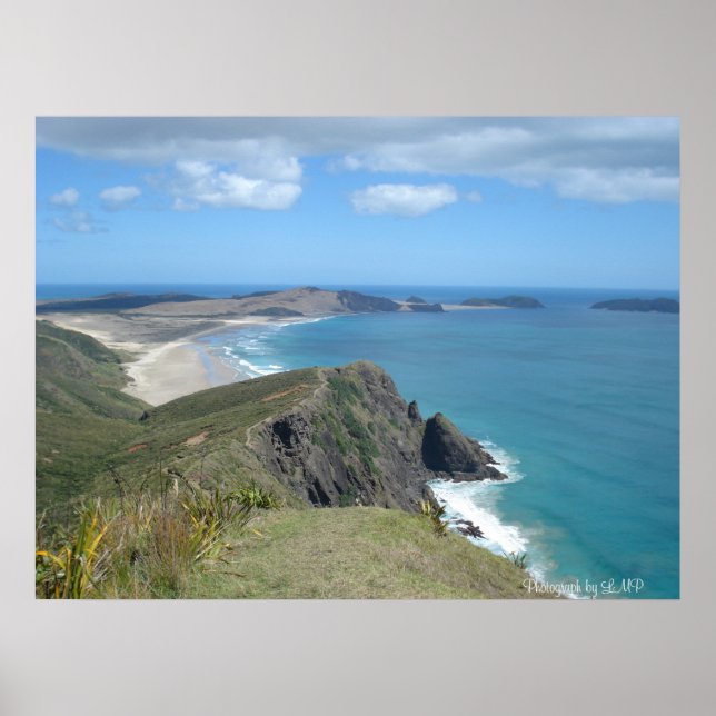 Affiches Cliff à Cape Reinga, Nouvelle-Zélande, Photo LMP (Devant)