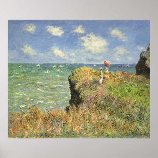 Affiches Cliff Walk à Pourville par Claude Monet (Devant)