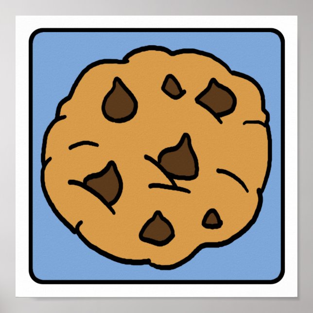 Affiches Clip de dessin animé Chocolat Chip Cookie Dessert (Devant)