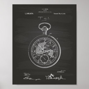 Affiches Cliquez sur Spring Watch 1916 Patent Art Chalkboar