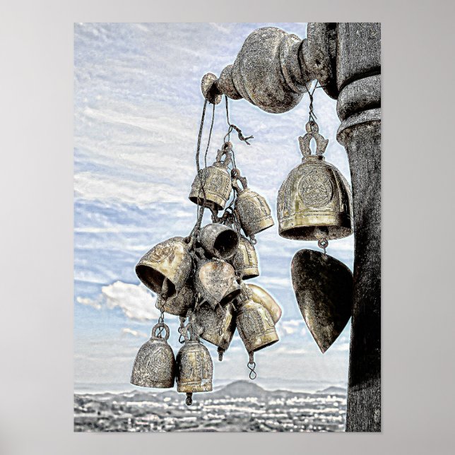 Affiches cloches bouddhistes (Devant)