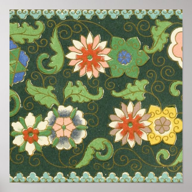 Affiches Cloisonne China Patter Asian Oriental (Devant)
