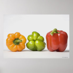 Affiches Close-up of bell peppers in a row