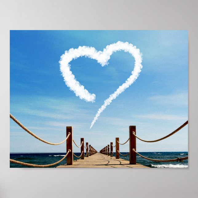 Affiches Cloud en forme de coeur sans fin (Devant)