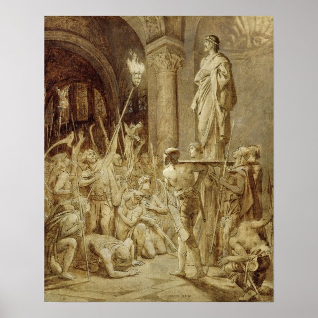 Affiches Clovis porté sur son bouclier (Devant)