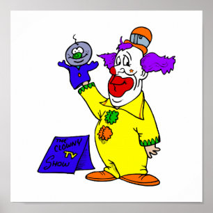 Affiches Clown avec marionnette
