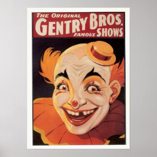 Affiches Clown de cirque vintage