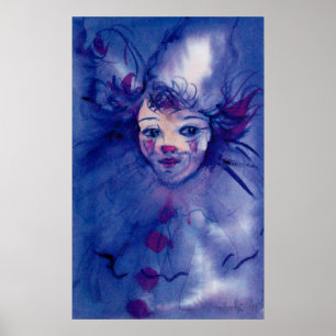 AFFICHES CLOWN EN VIOLET
