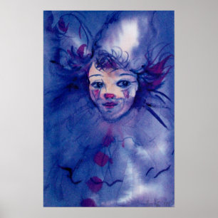 AFFICHES CLOWN EN VIOLET